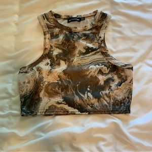Brown Marble Print Tank